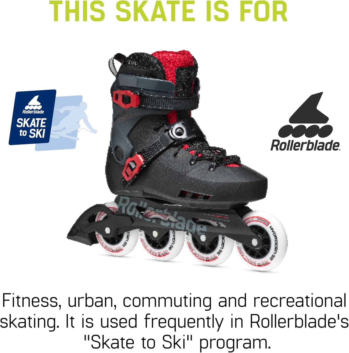 Rollerblade Maxxum XT Men's Adult Urban Inline Skate, Black and Red, Performance Inline Skates