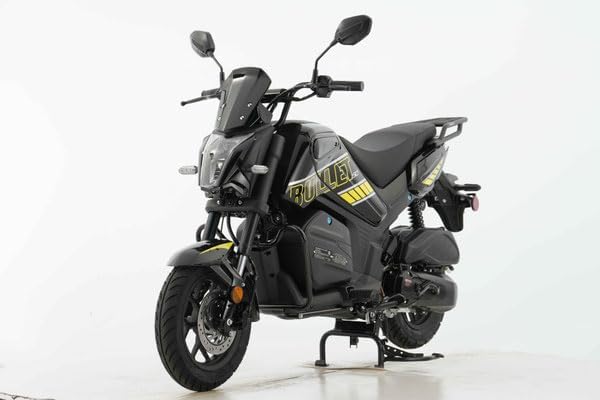 Boom/Venom/Vitcci Bullet 150cc Electric Scooter Motorcycle, Black with Yellow Graphics