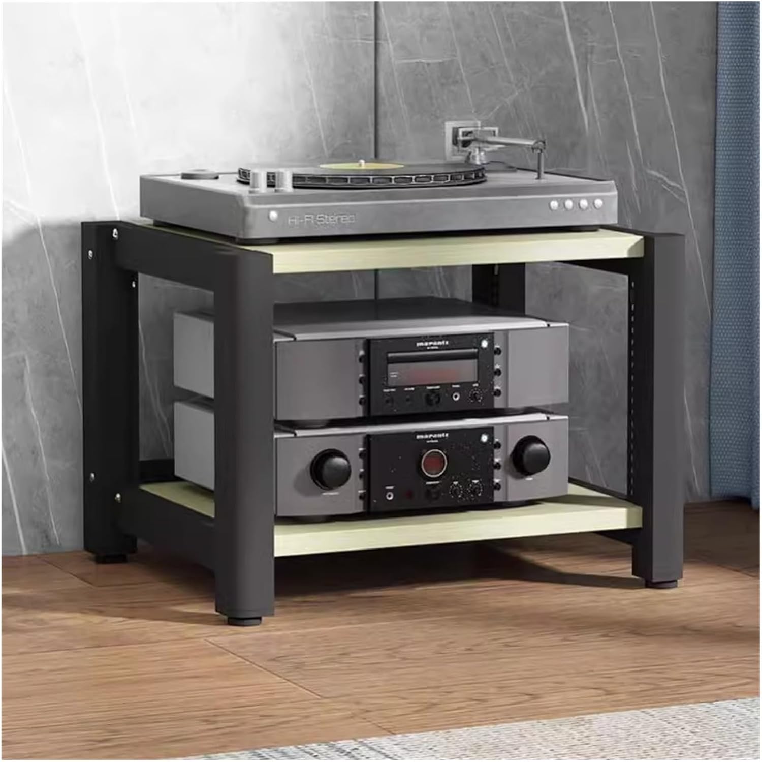 2 Tier Small Corner Media Stand Stereo Cabinet Furniture For Home Living Room/Bedroom