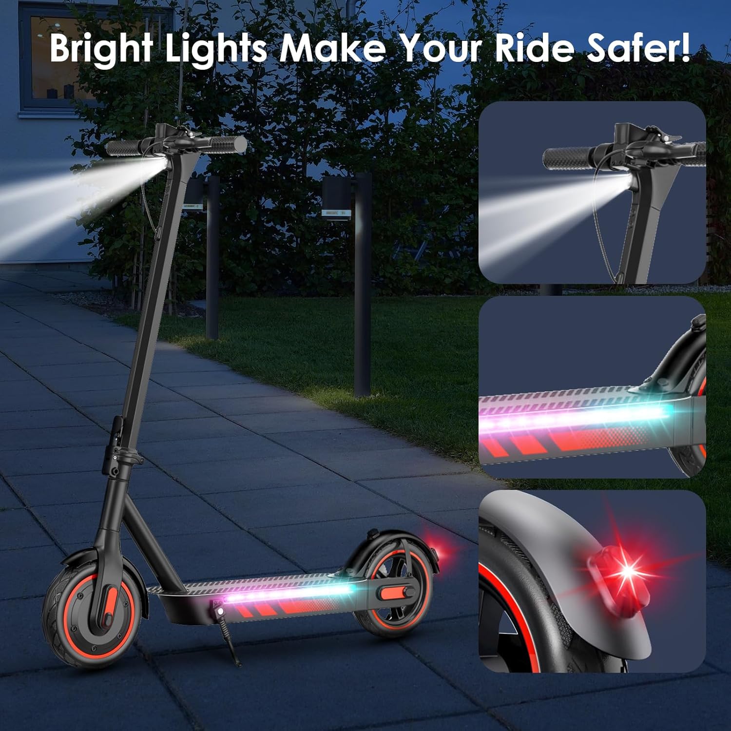 Electric Scooter for Adults,350W/500W/600W Powerful Motor,8.5/10” Tires,Up to 19/25 MPH,15/22/28 Mile Range,Dual Braking System,Foldable Lightweight EScooter for Young,Max Load 265 LBS,APP Control