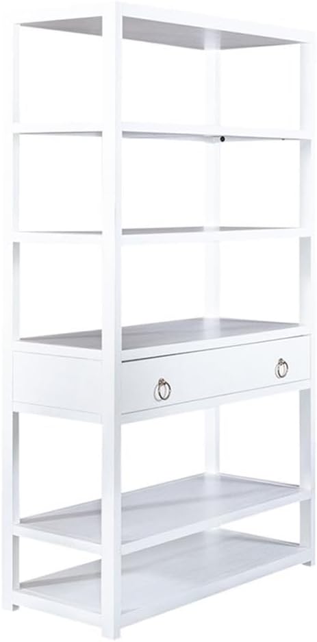 Pemberly Row Contemporary East End Wood Accent Bookcase in White