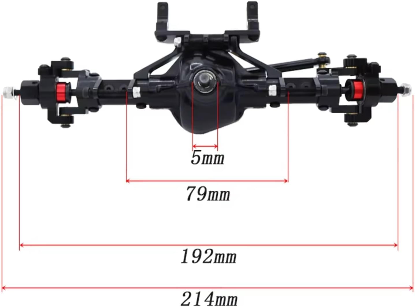 RC Axle For Axial For SCX10 D90 1/10 Metal Front Middle Rear Axle With Servo Base RC For Rock Crawler Car Upgrade Parts(Black,Set)