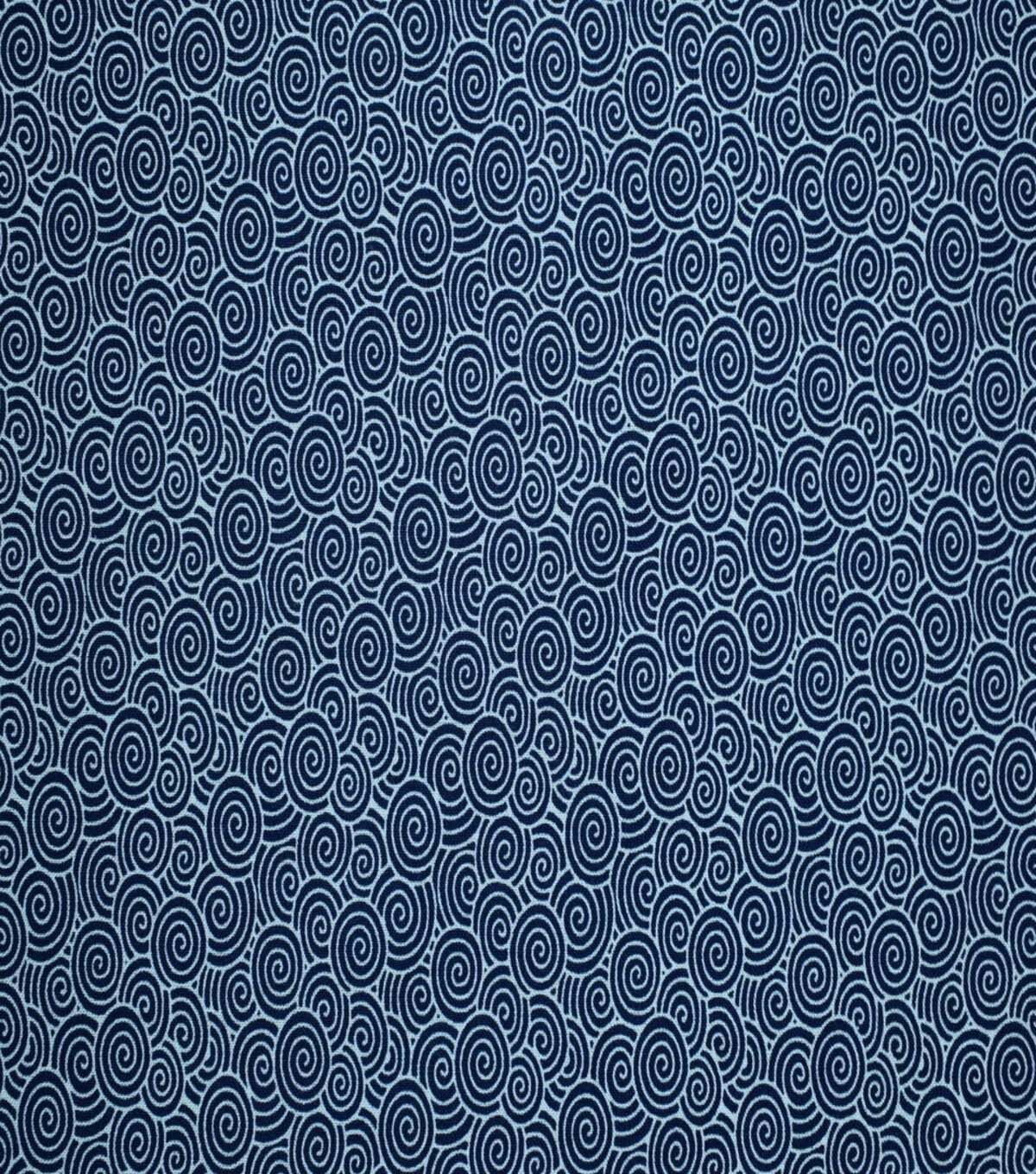 Swirls on Navy Cotton Fabric by Quilter's Showcase