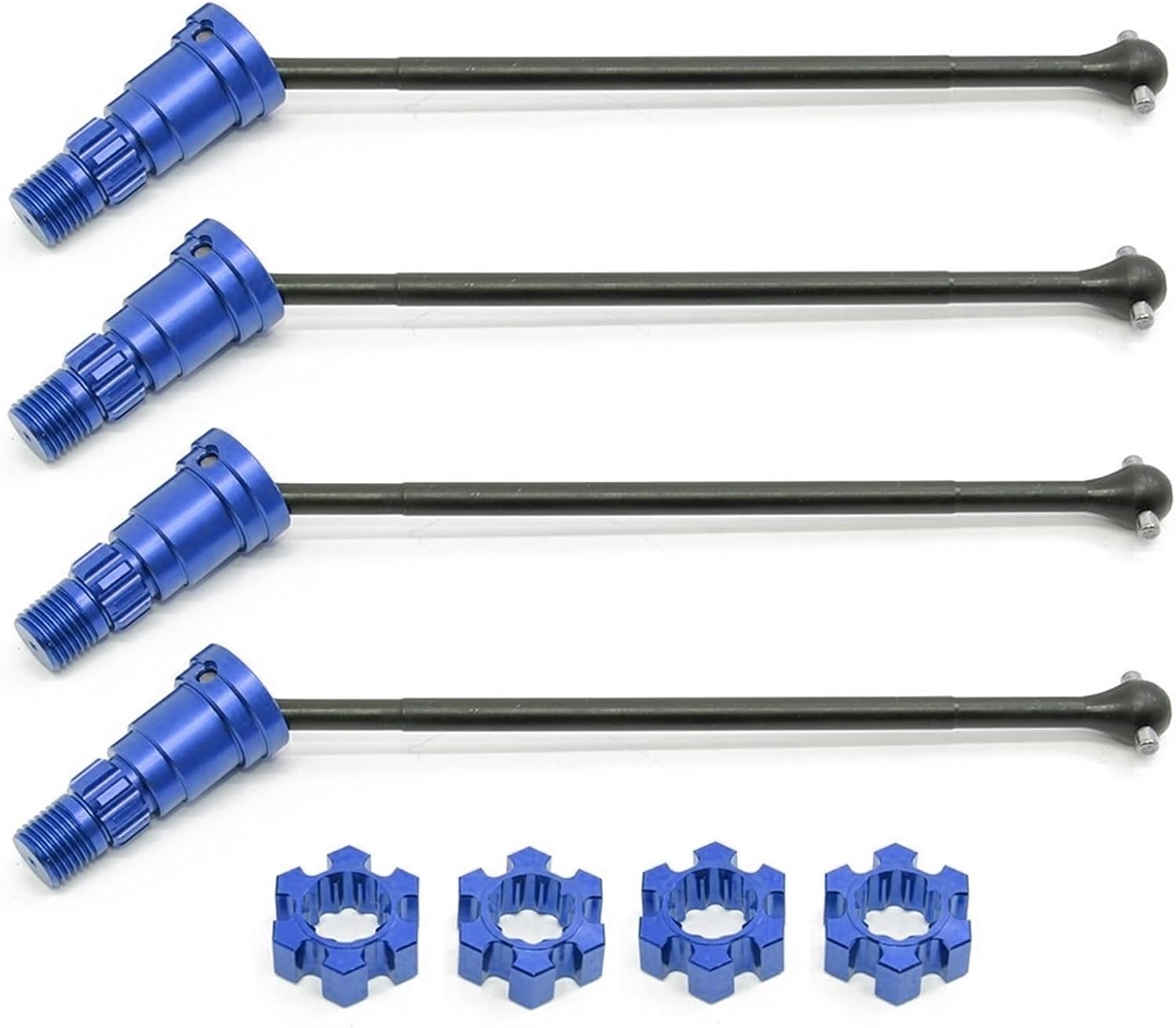 RC Car Drive Shafts for Traxxas for X-Maxx 6S 8S 1/5 for Monster Truck Metal Front and Rear Drive Shaft CVD Transmission Shaft RC Car Upgrades Parts Accessories(Blue,Size 4pcs)