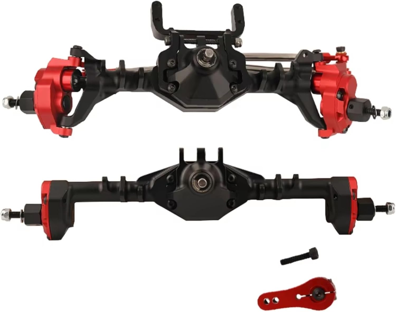 Rc Crawlers Axles For SCX10 II VP For Element For Enduro GEN8 For RGT EX86100 1/10 CNC Aluminum Alloy Front Rear Portal Axle Upgrade Accessories Piece(Red)