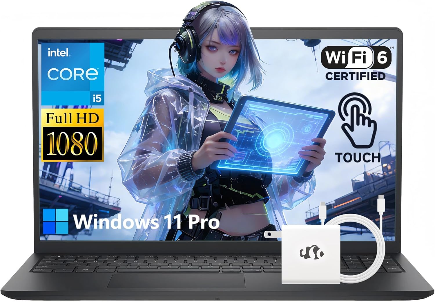 Dell Touchscreen Laptop Computer, Intel 10-Core i5-1334U(Beat Ryzen 7 7730U), 64GB RAM 2TB SSD, Win 11 Pro WiFi6 Long Battery Life Bluetooth, 15.6