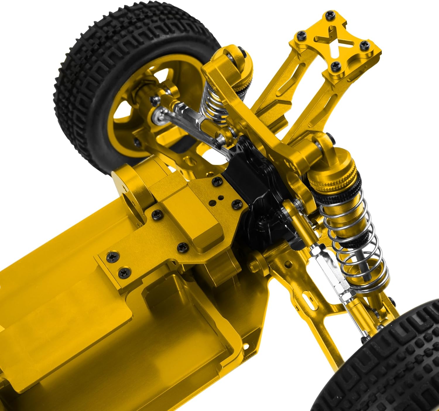 ShareGoo Metal RC Body Chassis Frame 1/14 4WD Frame Kit Compatible with WLtoys 1/14 144010 144001 144002 RC Car Upgrade Parts (Gold)