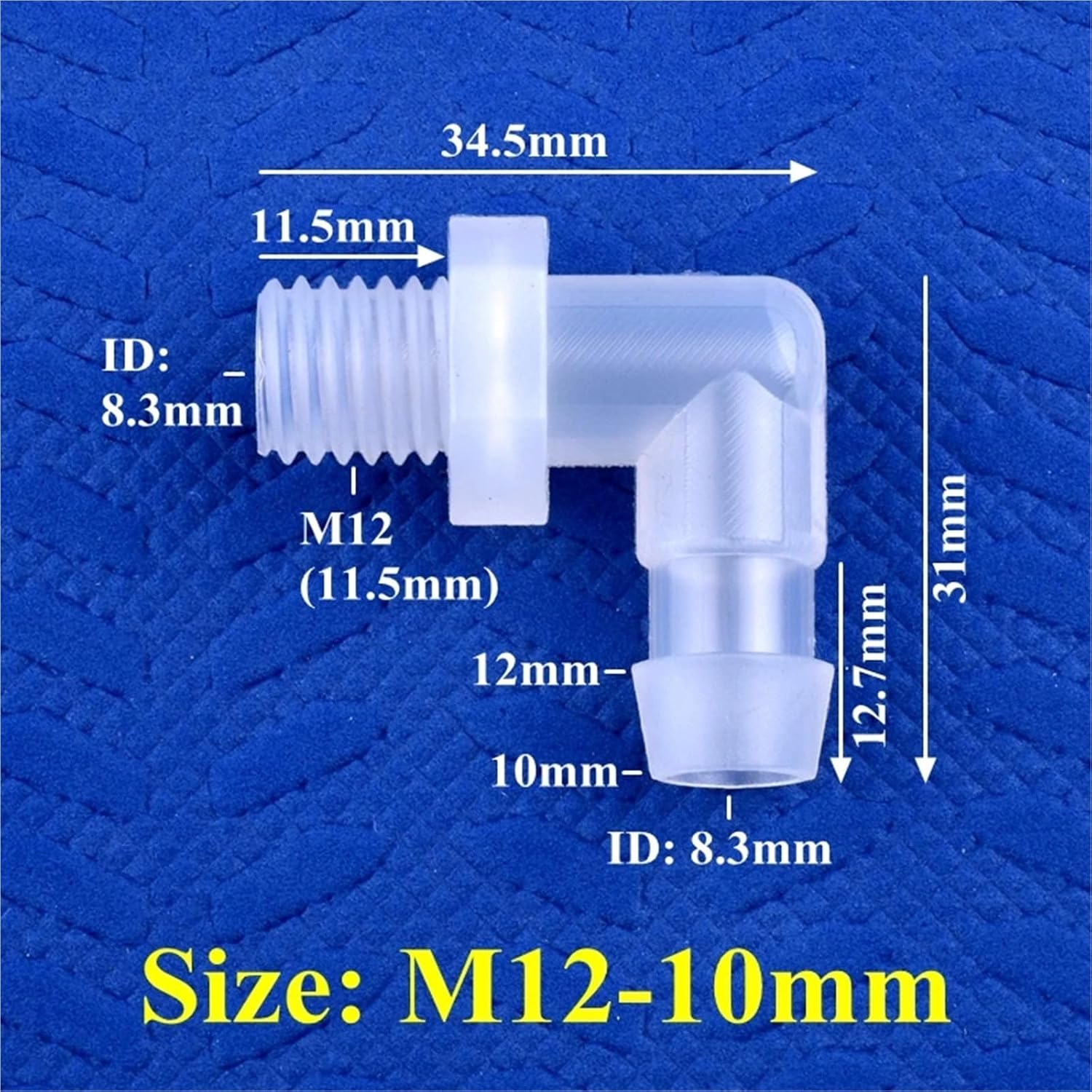 5~200pcs M6~M12 to 4~12mm Food Grade Plastic PP Pagoda Elbow Connector Aquarium Tank Fittings Micro Irrigation Water Hose Joint(M12-10mm,200 Pieces)