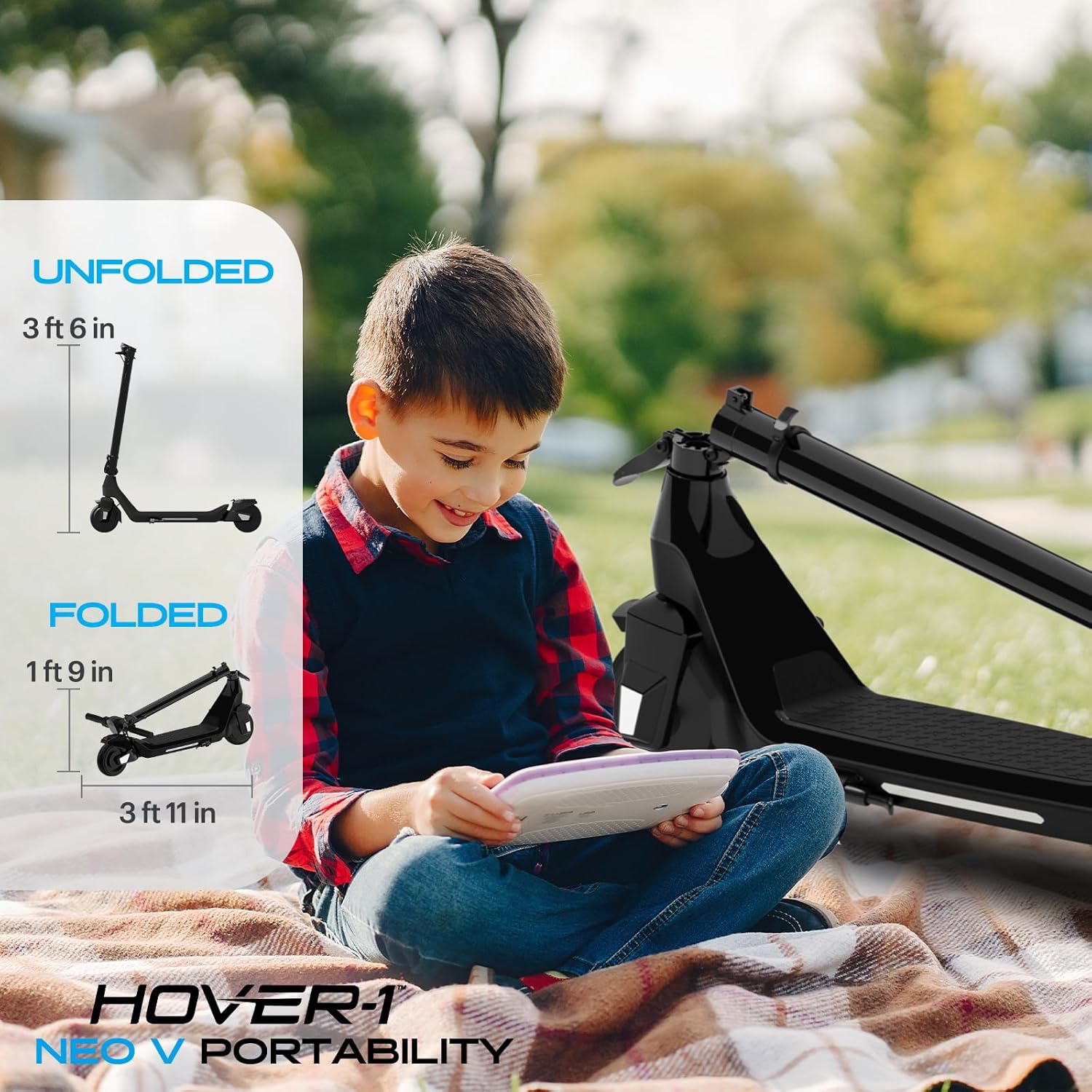 Hover-1 Neo Family Foldable Electric Scooter with 300W/250W/200W Rated Brushless Motor, 16/14/12 mph Max Speed, 8.5