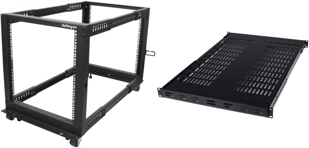 StarTech.com Server Rack and Shelf Bundle for Networking and IT Equipment