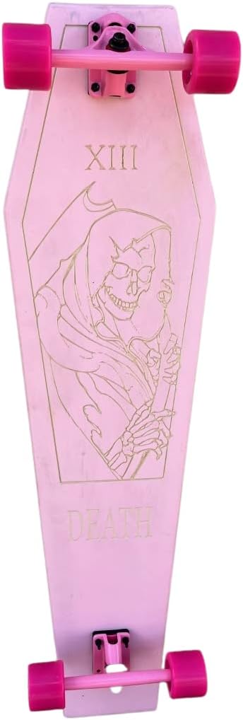 Coffin Pink Death Tarot Skateboard | Longboard | 42x12 | Coffin Croozer