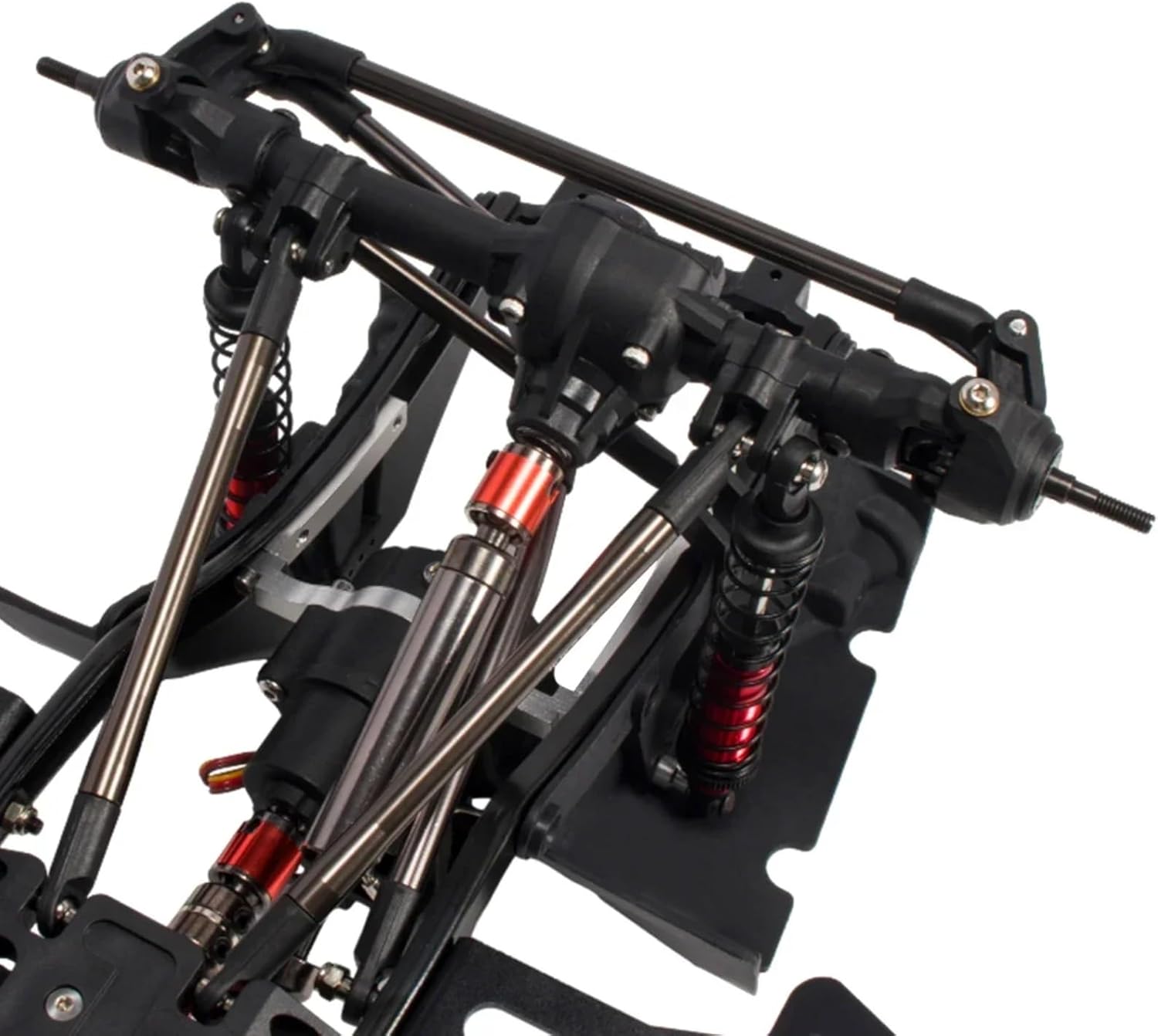 RC Upgrade Accessories for Wrangler for SCX10 1/10 2-Speed Transmission for Chassis Kit Frame with for Rock Slider Body Wheelbase Fender Flares RC Crawler 313mm(Chassis Set)