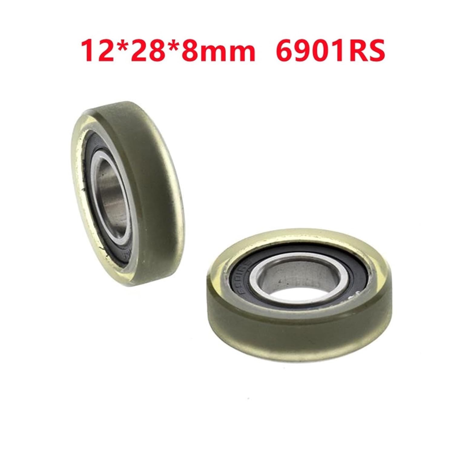 10pcs/50pcs Plastic Coated Bearing 12 * 28 * 8mm PU690128-8 6901-2RS PU Roller Wheel Pulley Soft Rubber 12x28x8 mm(50pcs)