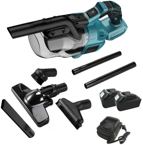 Powerful 800W Cordless Handheld Vacuum Cleaner, 5-in-1 Multi-Function with Washable Filter & Dual Battery System for Home, Car & Pet Hair - Blue