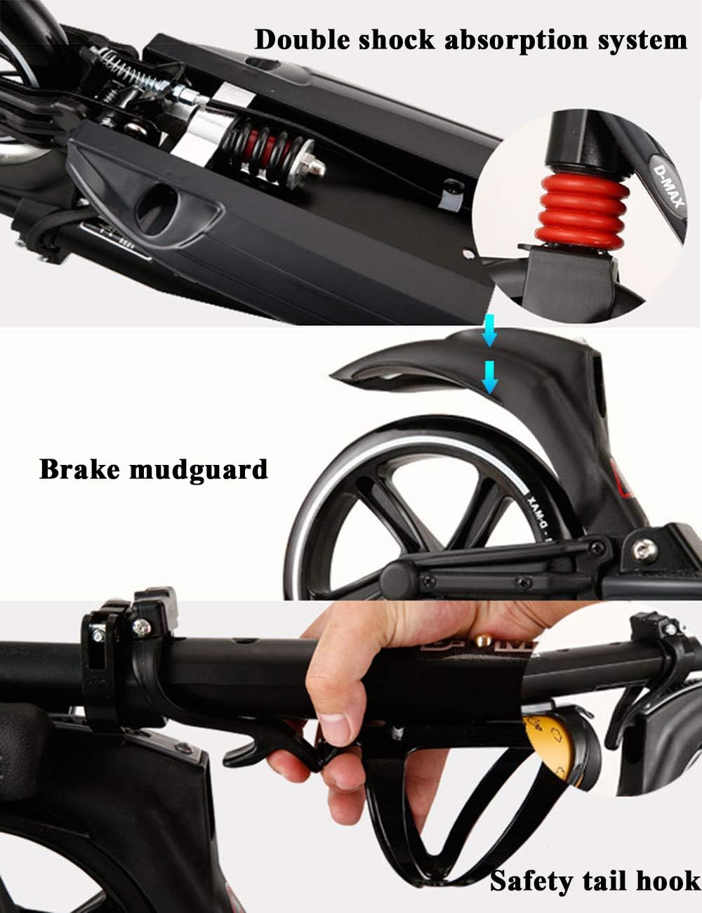 Street Scooter Kids Scooter Retro Kick Push Childs Stunt Scooter Handlebar Brake Tricks Kick Scooter Decent Entry Level Pro Scooter Aluminum Deck Stable for Adults, Kids