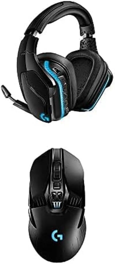 Logitech G G935 Over Ear Wireless Headset, Black & Logitech G903 16K Sensor 11-Button Wireless Mouse, Black