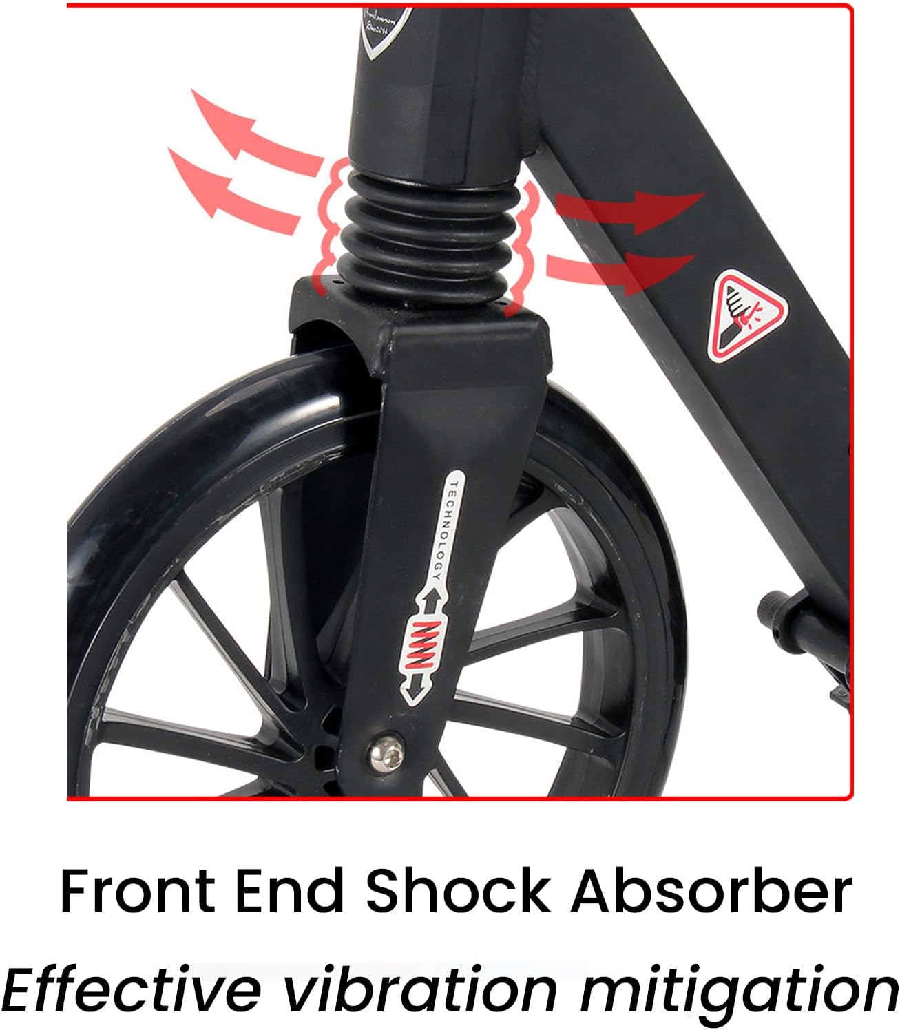 Scooter for Adults and Teens,Scooter for Kids Ages 8-12,with One-Kick Open Mechanism, Rear Brake, Height Adjustable Handlebar, Big Wheels, Shock Absorber,220Lb Weight Capacity,White