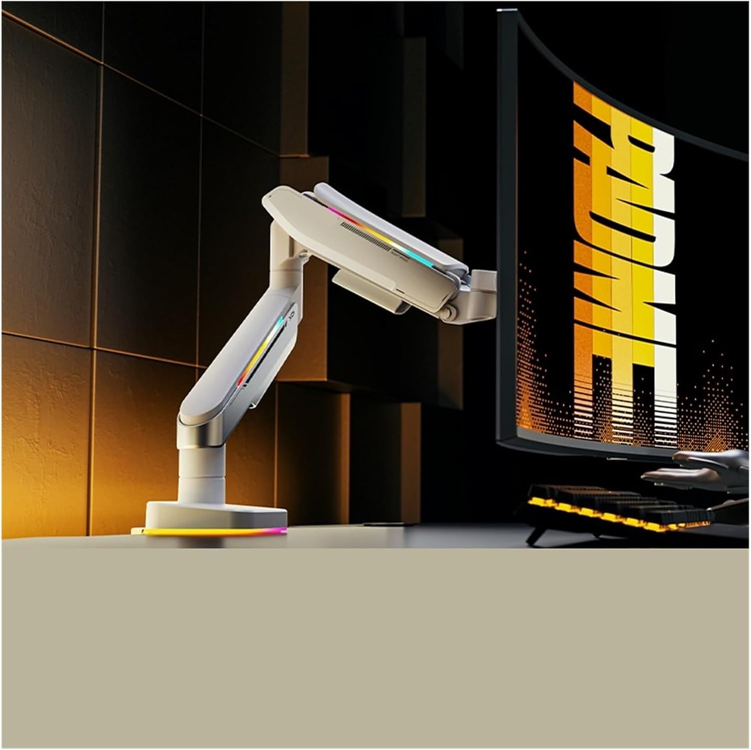 Monitor Stand Cantilever Computer Screen Lift Base T18W Hairtail Display Stand(Silver)