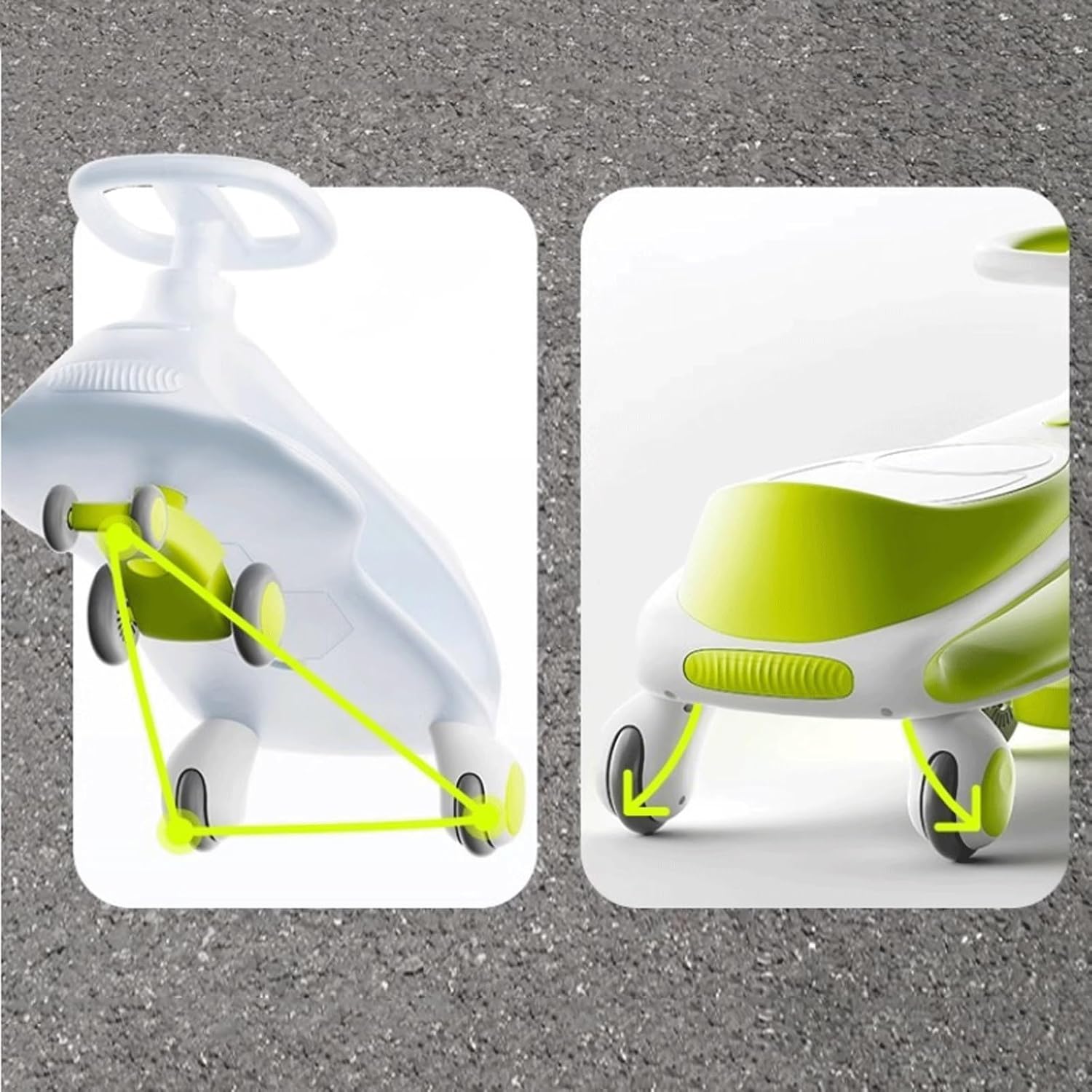 Wiggle Scooter Wiggle Car Kids Ride On Toy Swing Car Swing Silent Pu Wheel for Ages 3 Years and Up Anti-Rollover(Pink)