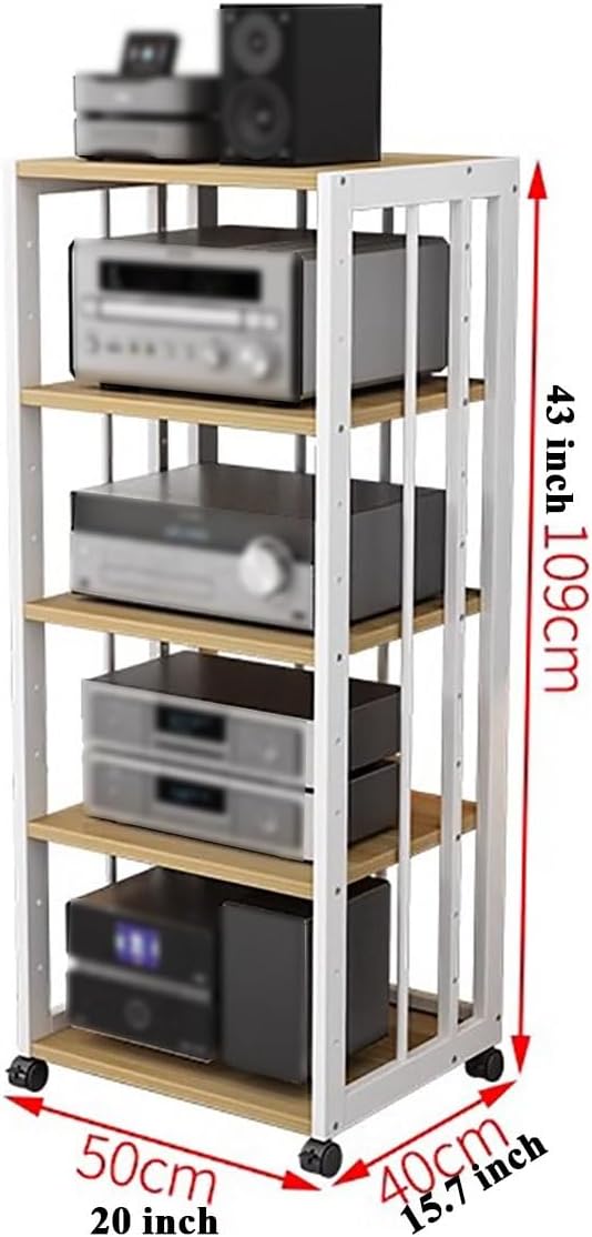 5 Tire Audio Video Rack Tower Media Stereo Cabinet