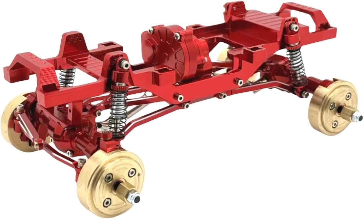 RC Toys Spare Parts For FMS XQ For FCX24 1/24 Remote Control Car Accessories RC Parts Metal Upgrade Dual Speed Gearbox Full Frame(Red)