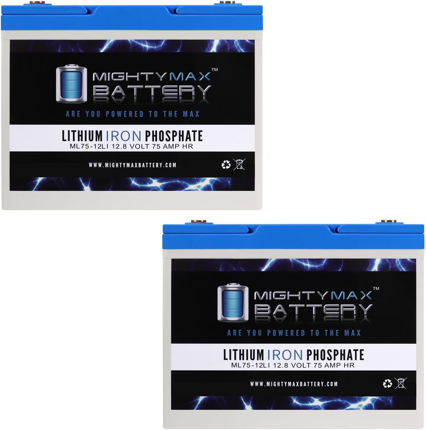 Mighty Max Battery 12V 75AH Lithium Replacement Battery compatible with Heartway S12X VITA Power Scooter - 2 Pack