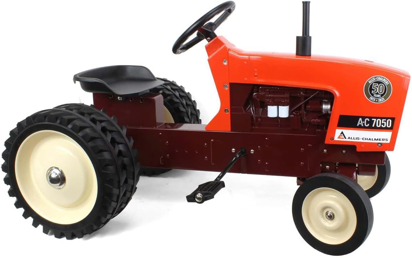 ERTL Allis-Chalmers 7050 50 Years Pedal Tractor W/Maroon Belly & Rear Duals 16456