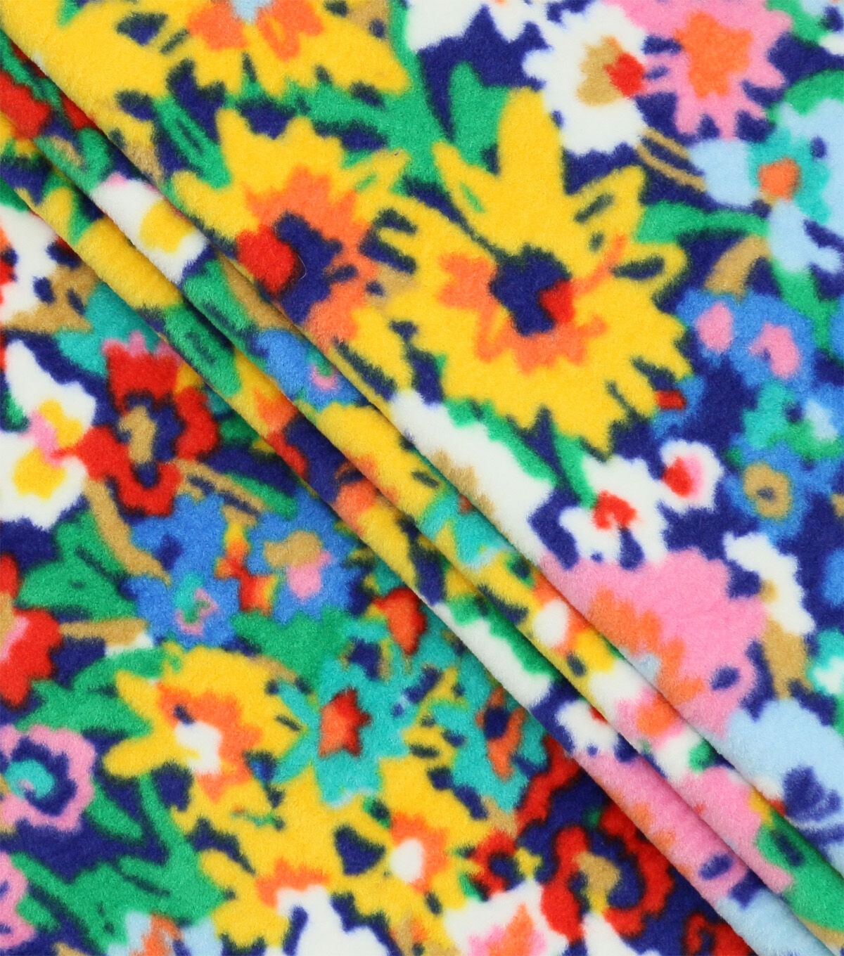 Spring Multicolor Ditsy Floral Luxe Fleece Fabric