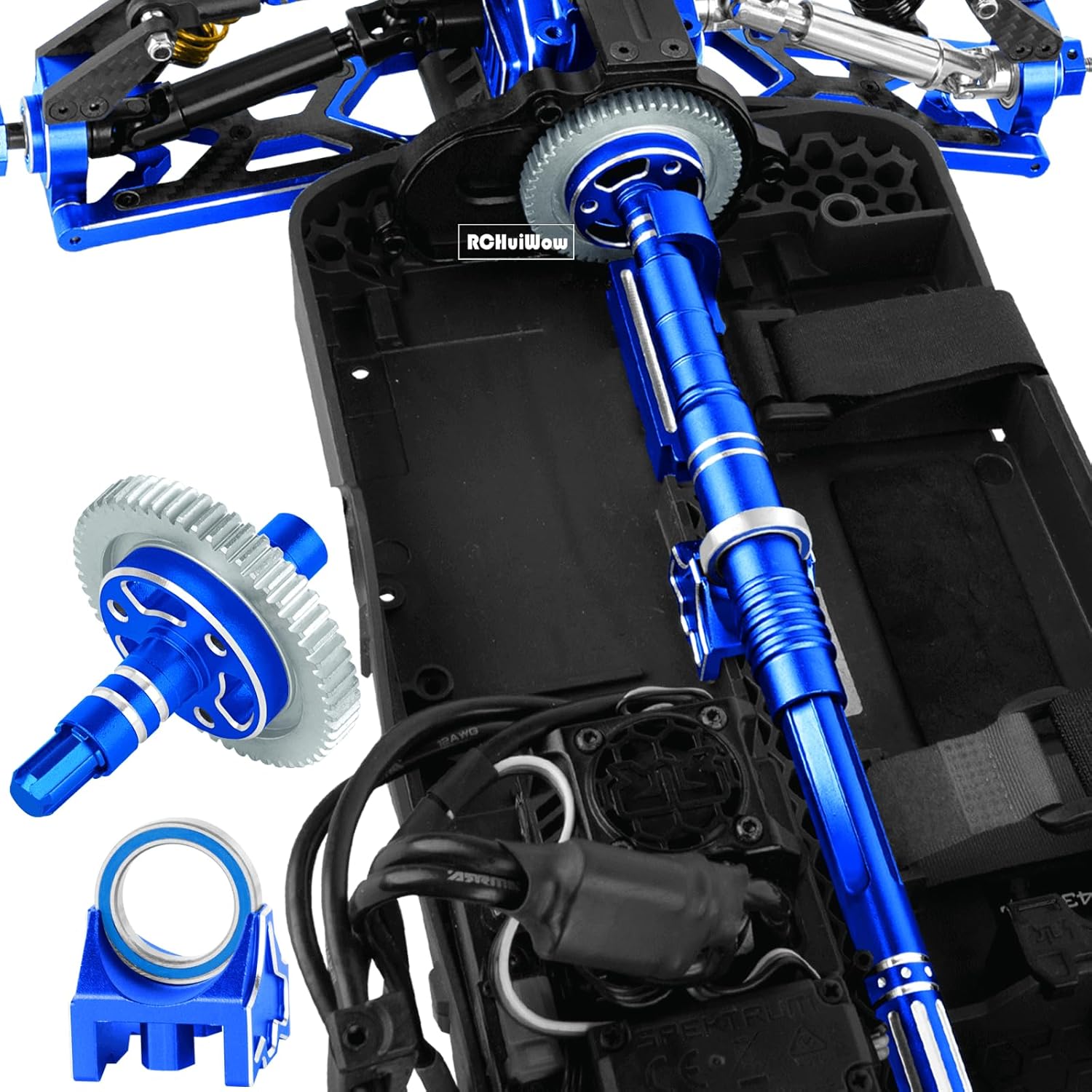 RC Upgrades Part for 1/8 Typhon 3S BLX,Shocks,Driveshafts,Transmission,Turnbuckles,A Arms,Caster Block Set,Center CVD &Support,25T Servo Saver,58T Slipper,Steering,Navy Blue