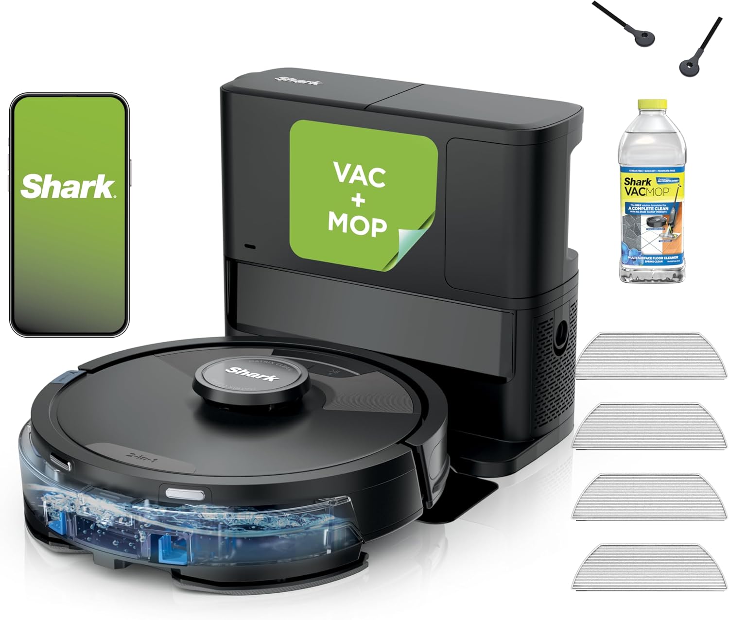 Shark Matrix Plus Robot Vacuum and Mop, Sonic Mopping, Home Mapping, Clean Edge, for Pet Hair, for Carpets and Hard Floor, UR2650WS