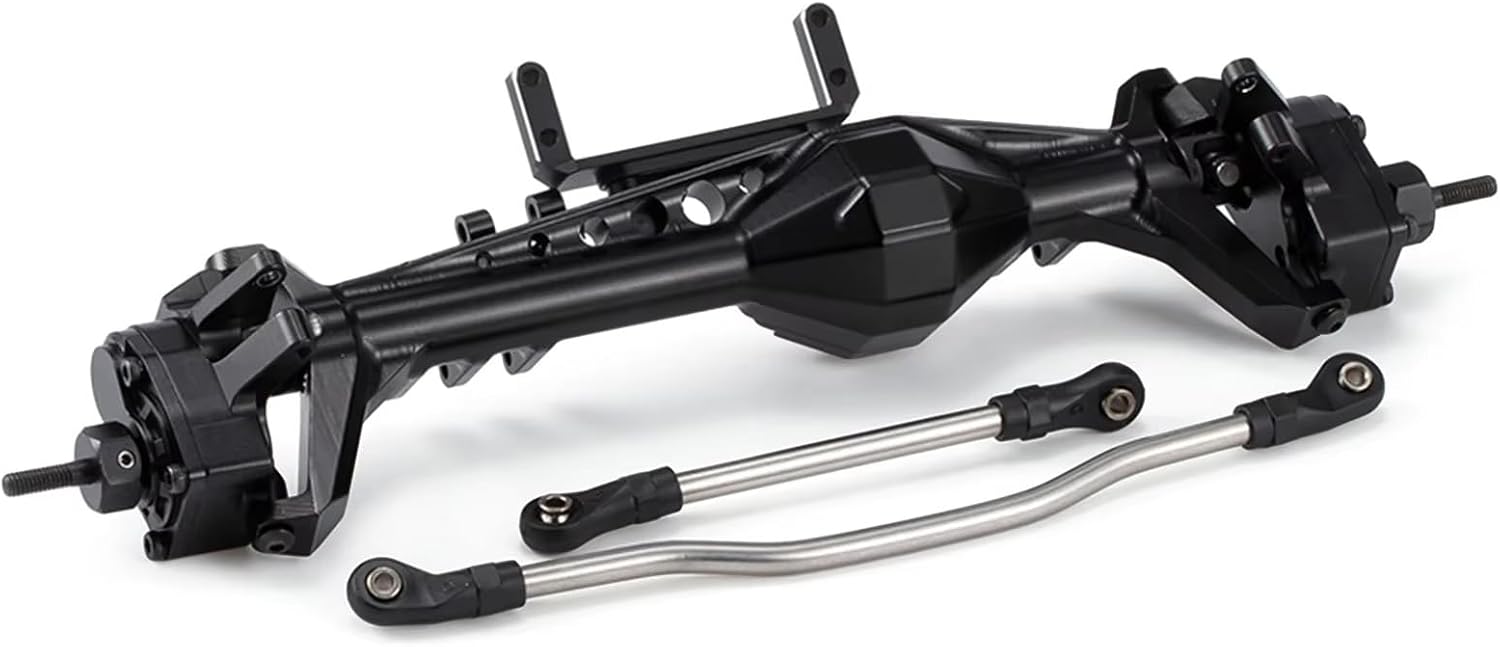 RC Car Repair Kit for Axial for Capra 1.9UTB 1/10 for LCG Chassis Cheater Rigs RC Crawler Car Parts F9 Offset Portal Axle with Servo Mounts Modification Accessories(Black,Set)