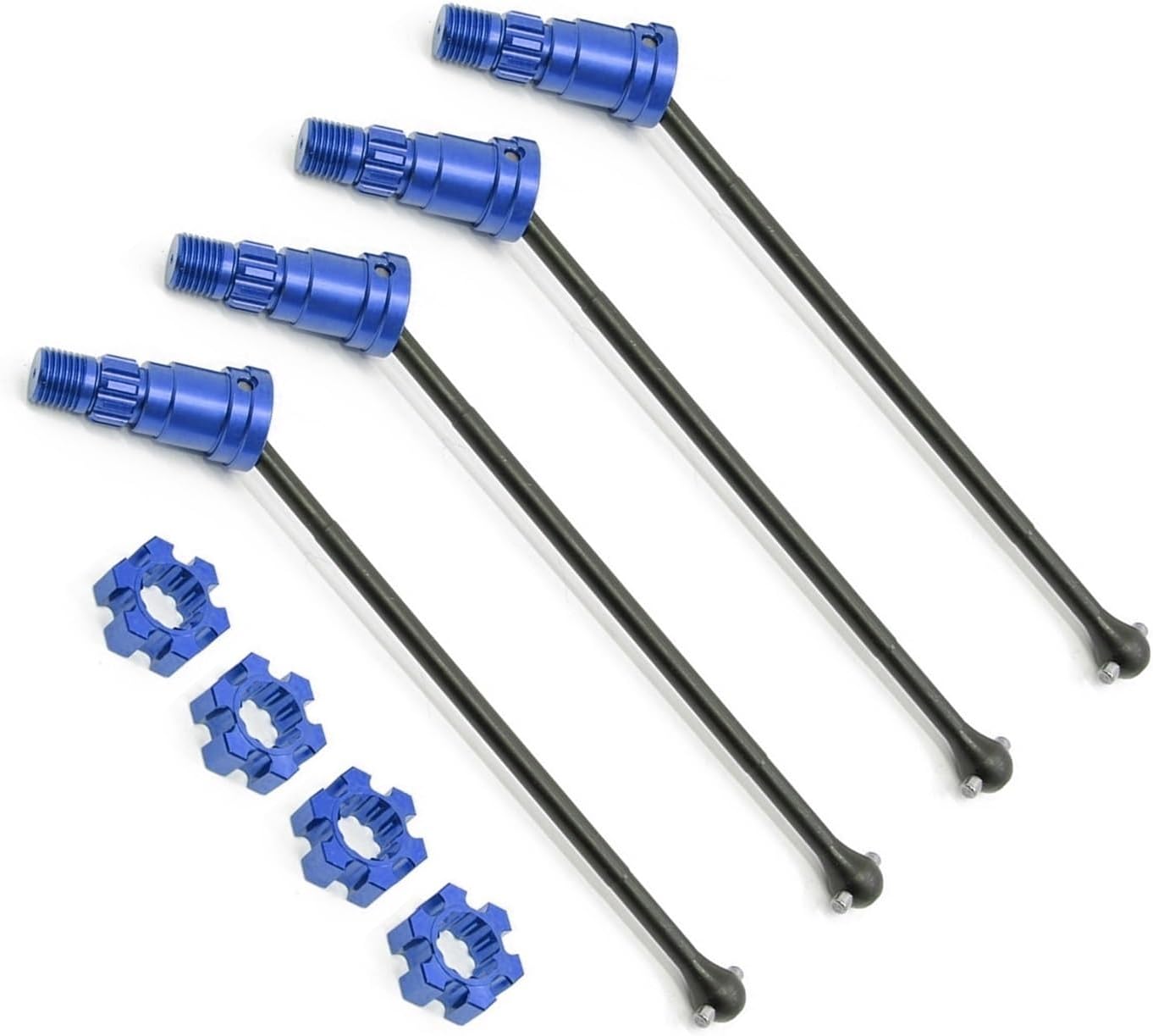 RC Car Drive Shafts for Traxxas for X-Maxx 6S 8S 1/5 for Monster Truck Metal Front and Rear Drive Shaft CVD Transmission Shaft RC Car Upgrades Parts Accessories(Blue,Size 4pcs)