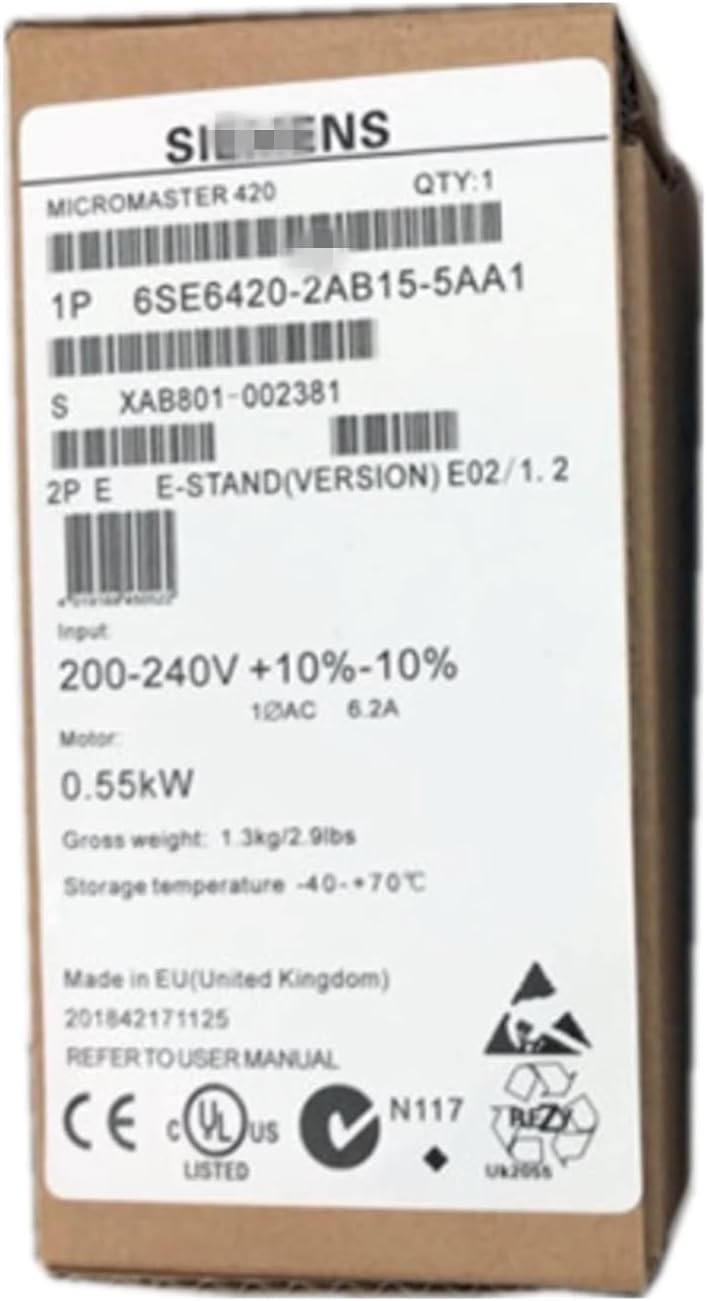 6SE6440-2AB15-5AA1 Servo Drive 0.55Kw 6SE64402AB155AA1 MM440 Series VFD Sealed in Box 1 Year Warranty