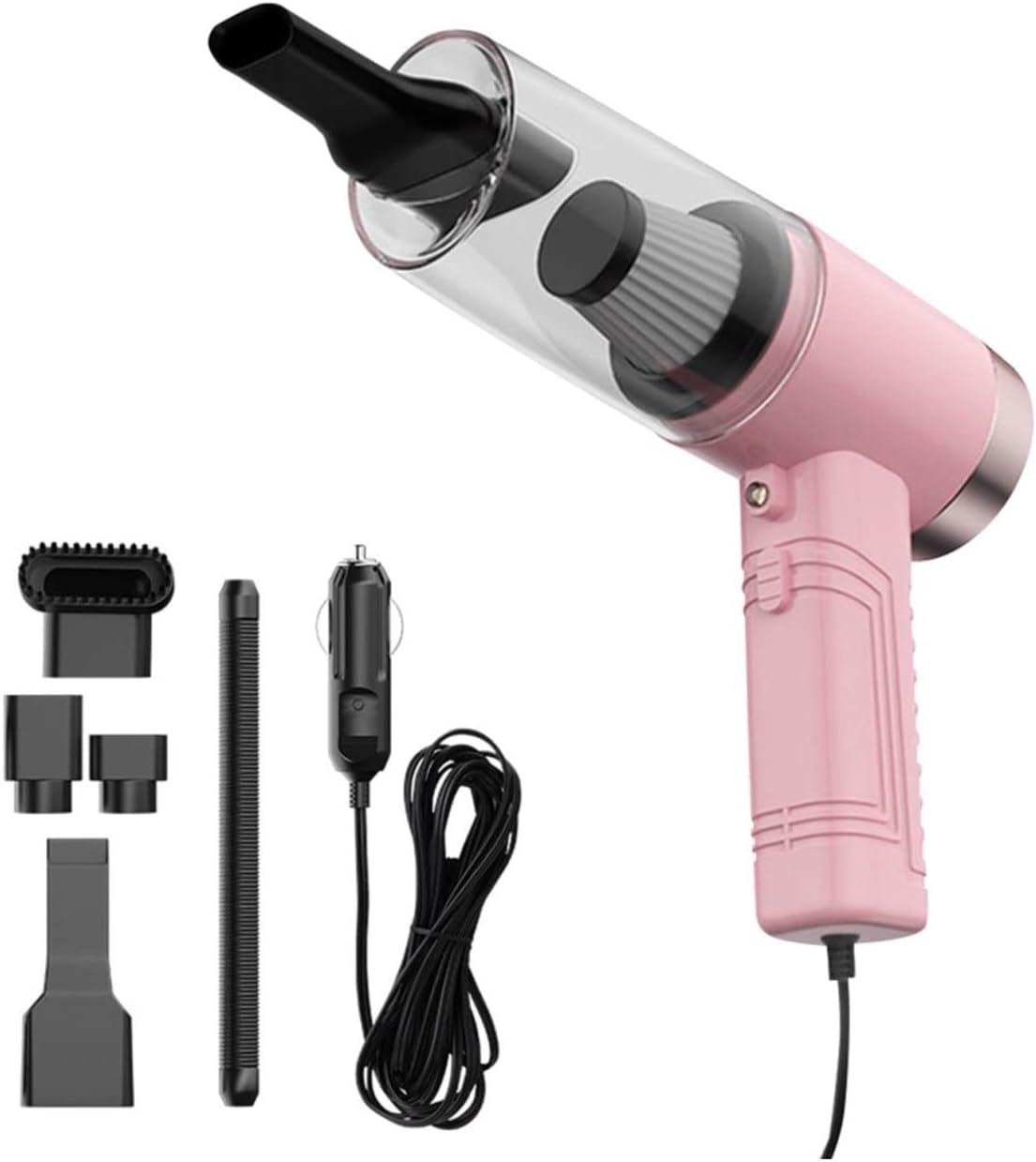PacuM Wireless Vacuum 3 in 1 Portable Car Dual Use Mini Vacuum Cleaner Wired Car Vacuum Cleaner Handheld Auto Vacuum Dry Wet Dust Catcher Remover (Color : Pink)