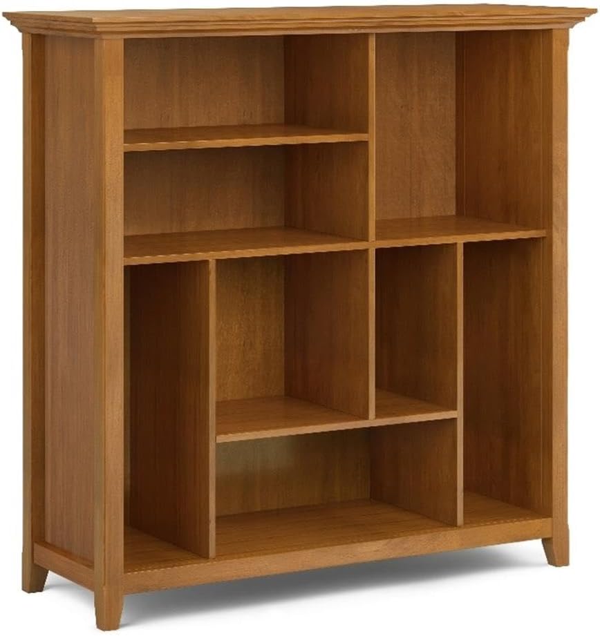 Pemberly Row Wood 44x44 Bookcase and Storage Unit - Light Golden Brown