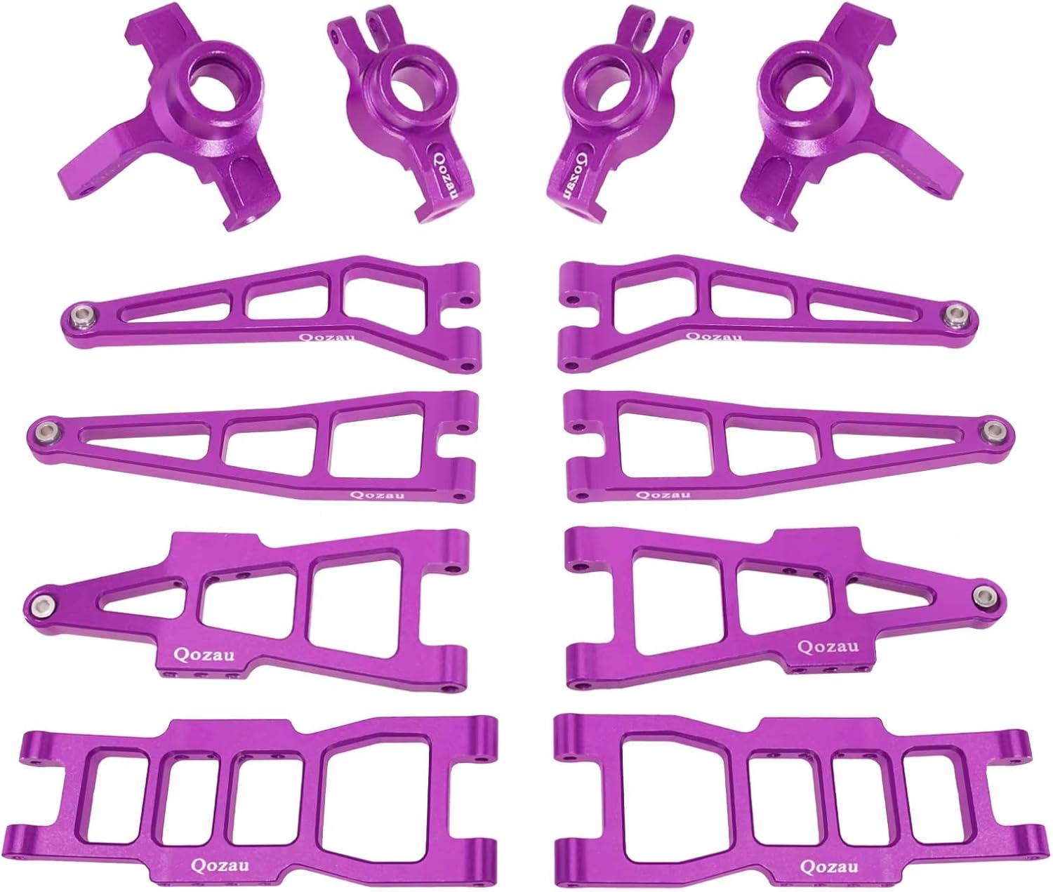 RC Repairs Components For Haiboxing 901 901A 903 905 905A 1/12 Metal Front And Rear Suspension Arms Hubs Steering Block RC Car Upgrade Accessories(Purple)