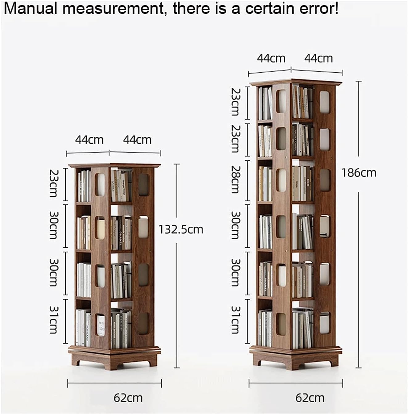SAAKO Premium Bookshelf 4 Tiers 360° Rotating Bookshelf Creative and Unique Bookcase Living Room Bedroom Home Office Rack Bookcase
