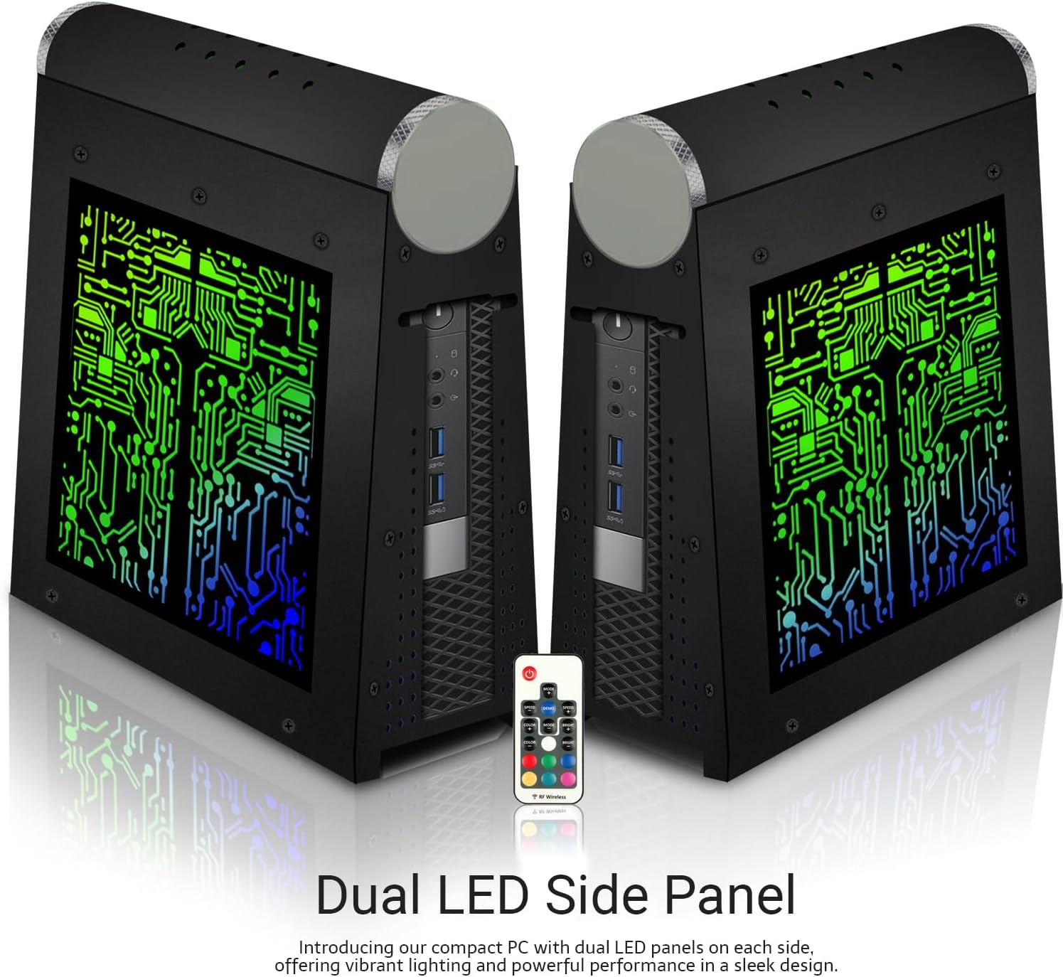 TechMagnet CyberCube Mini PC Bundle – Intel Core i7 6th Gen, 32GB RAM, 1TB SSD, 27 Inch Curved Monitor, RGB Keyboard with Copilot, RGB Mouse, Soundbar, WiFi+Bluetooth, Windows 11 (Renewed)