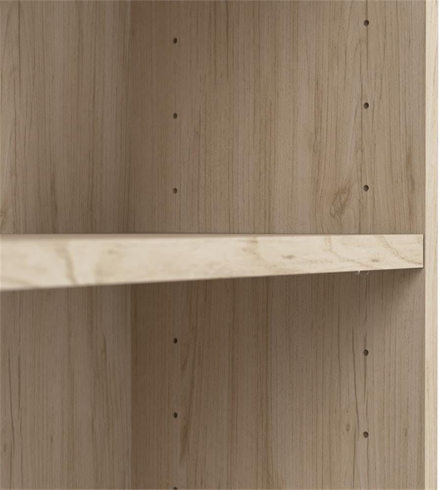 Pemberly Row Tall 5 Shelf Bookcase Set in Natural Elm - Engineered Wood