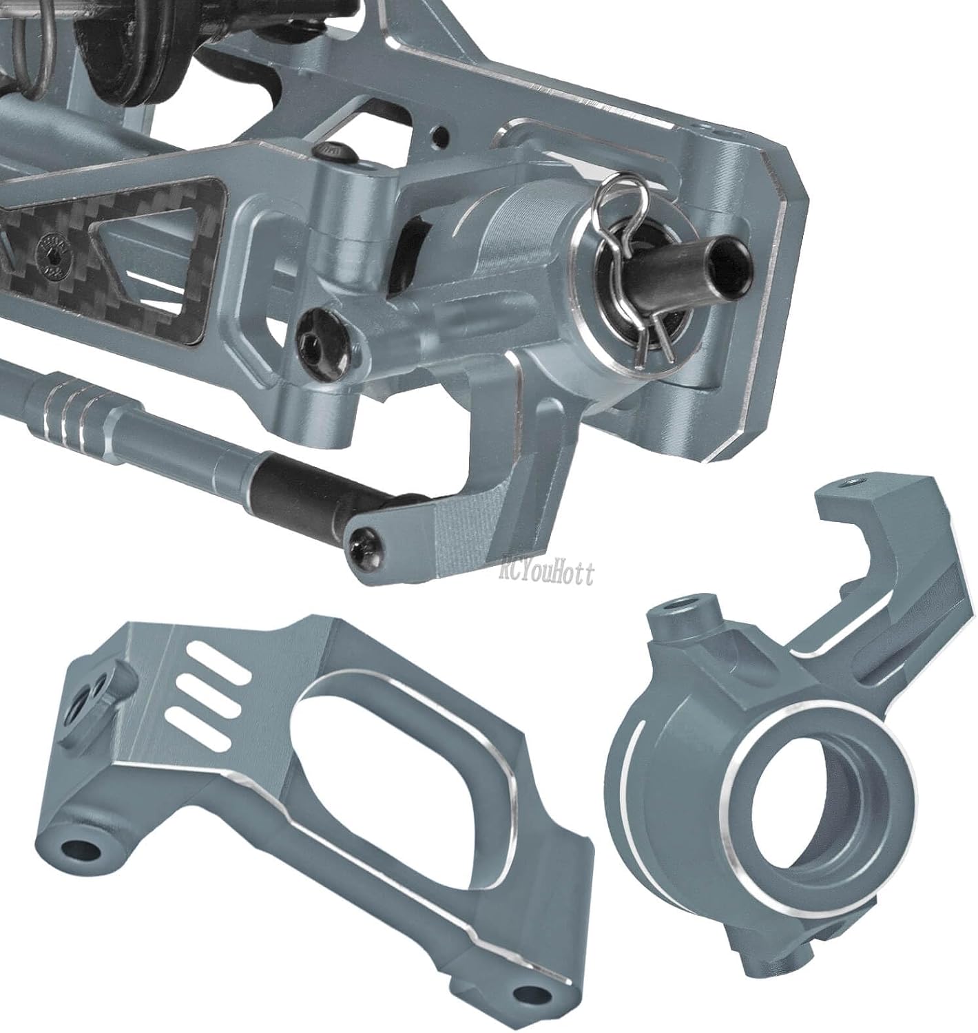 RC Aluminum Suspension Arms&Drive Shaft&Caster Block&Steering Blocks&Rear Stub Axles Carriers&Links Upgrades Part for 1/10 WideMaxx (#89086-4),CVD Driveshafts Hops Up,Titanium