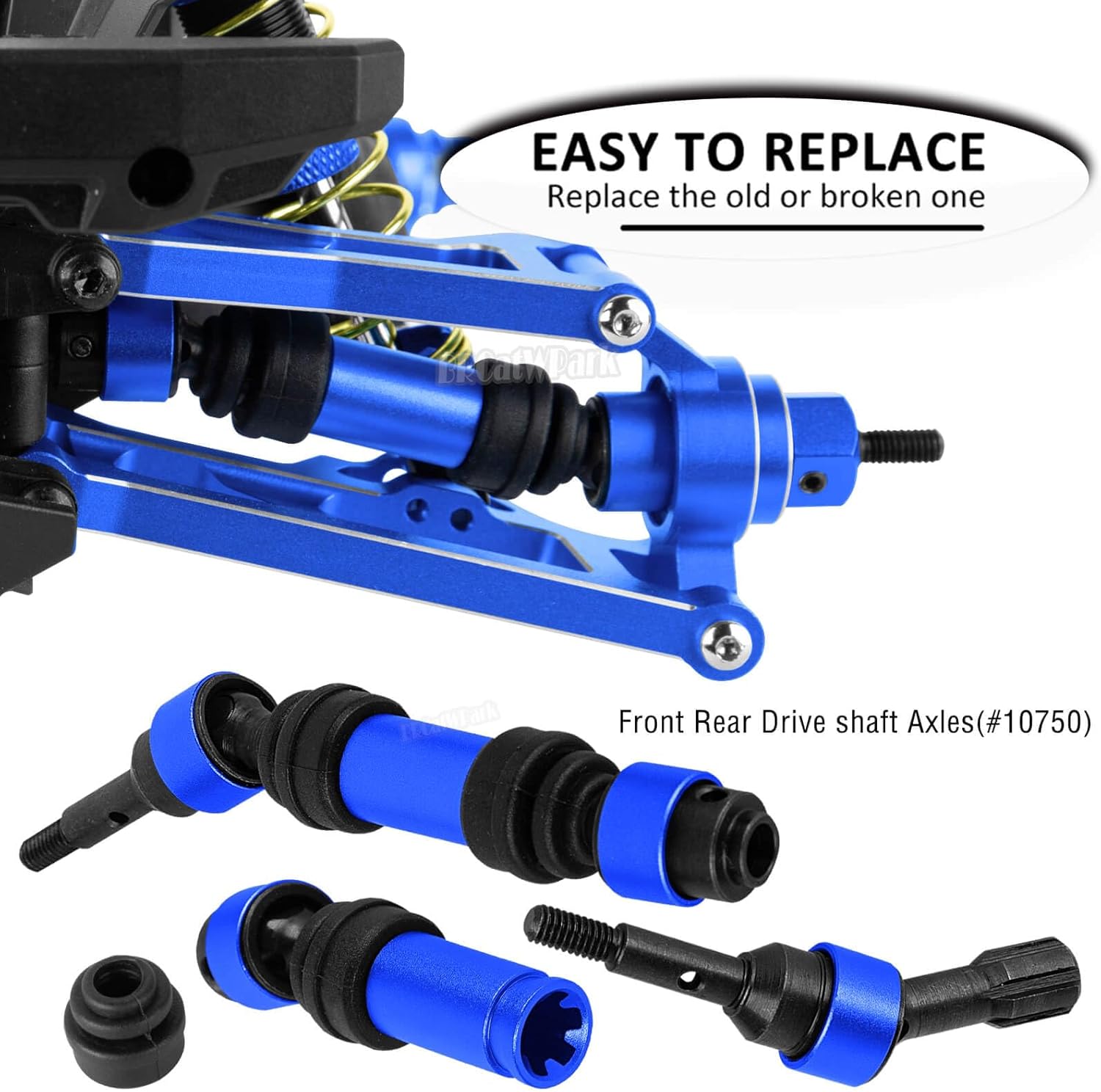 RC Upgrades Part for 1/16 Mini Maxx(#107154-1),Shocks,Dust Resist Cover,Controller Mount Plate,Drive Shaft,Wheelie Bar,Chassis,Arm,Caster/Steering Block,Stub Axle Carriers,Links,Navy Blue