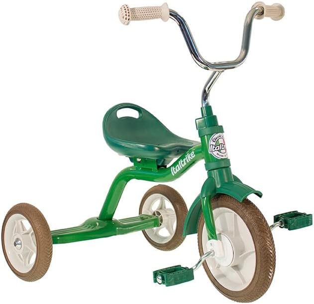 Italtrike Super Touring Classic Outdoor Tricycle with Basket for Toddlers and Kids, Superior Engineering, Strong & Durable, Adjustable Seat and Handlebar, Ages 2-5 (Primavera Green)