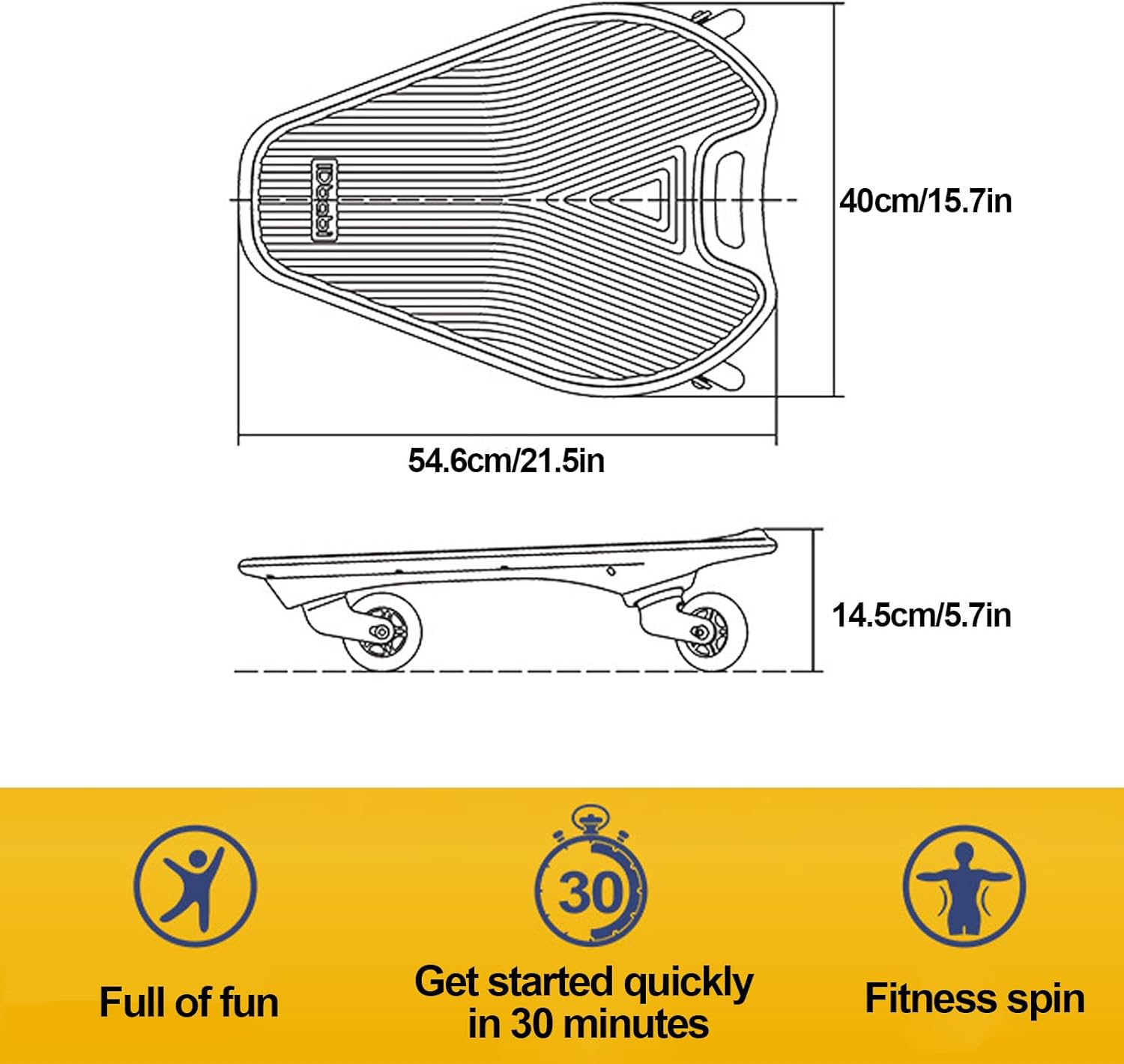 Skateboard for Kids with Bright LED Wheels Wide Base Combo Skateboard and Balance Board, Suitable for Beginners, Can Bear 220 Pounds