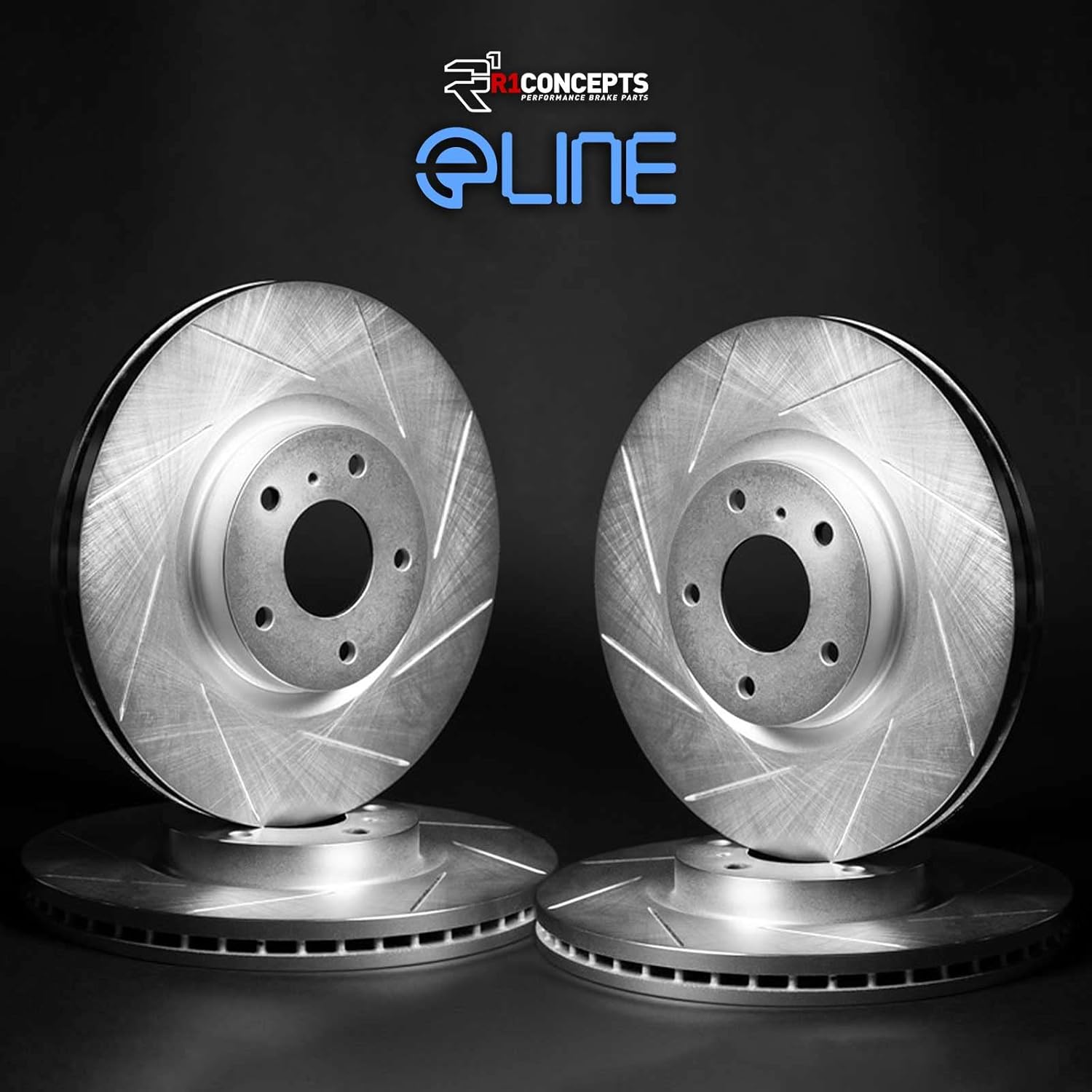 R1 Concepts Front and Rear Brake Rotors For 2016-2020 Lexus GS, 2015-2022 Lexus RC F| Slotted Disc Brake Rotors| Brakes and Rotors Brakes and Rotors