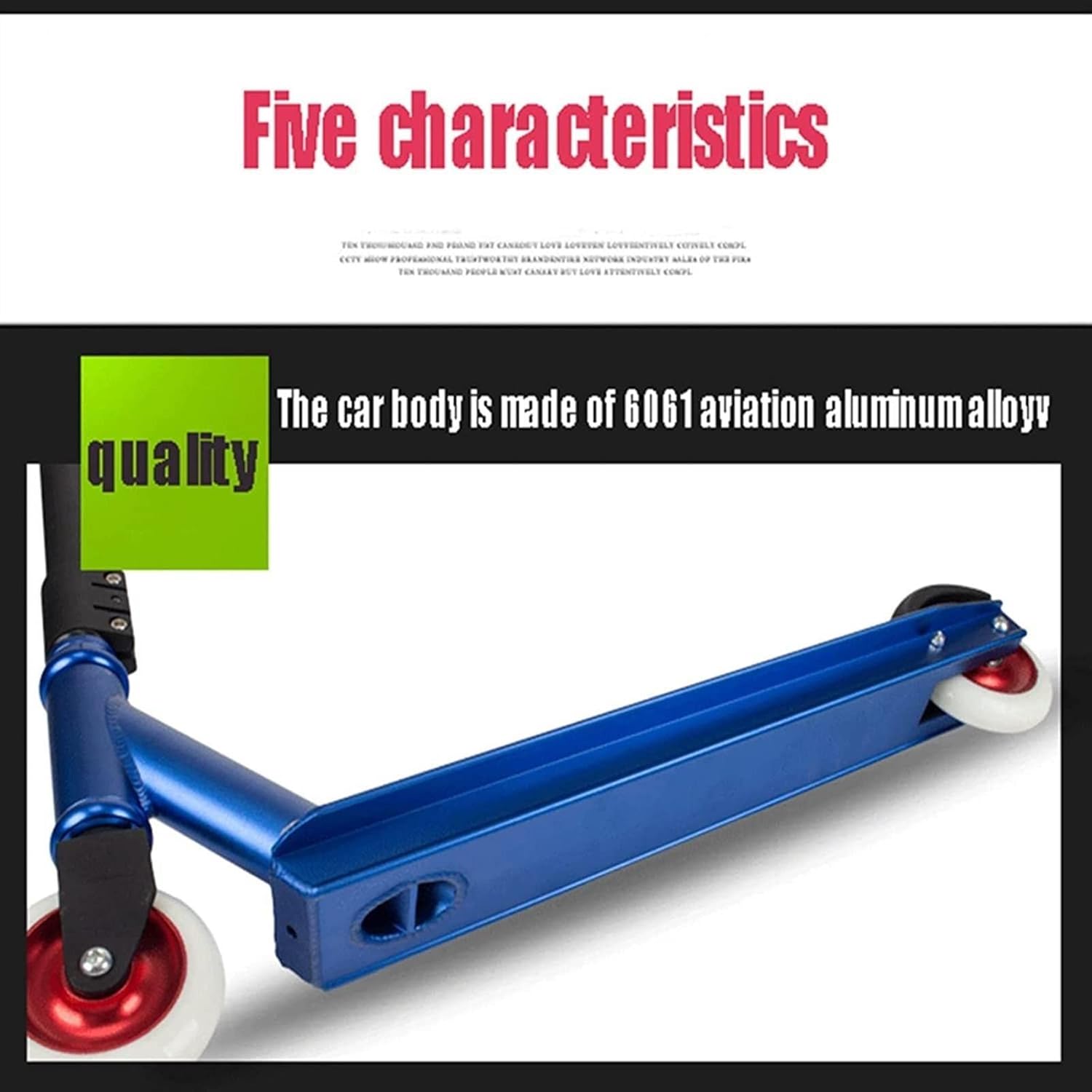 Scooter Professional Stunt Freestyle Street Surf Scooter Stunt Skateboarp Wheel BMX Professional Extreme Sport Scooter (Color : Blue) (Black)