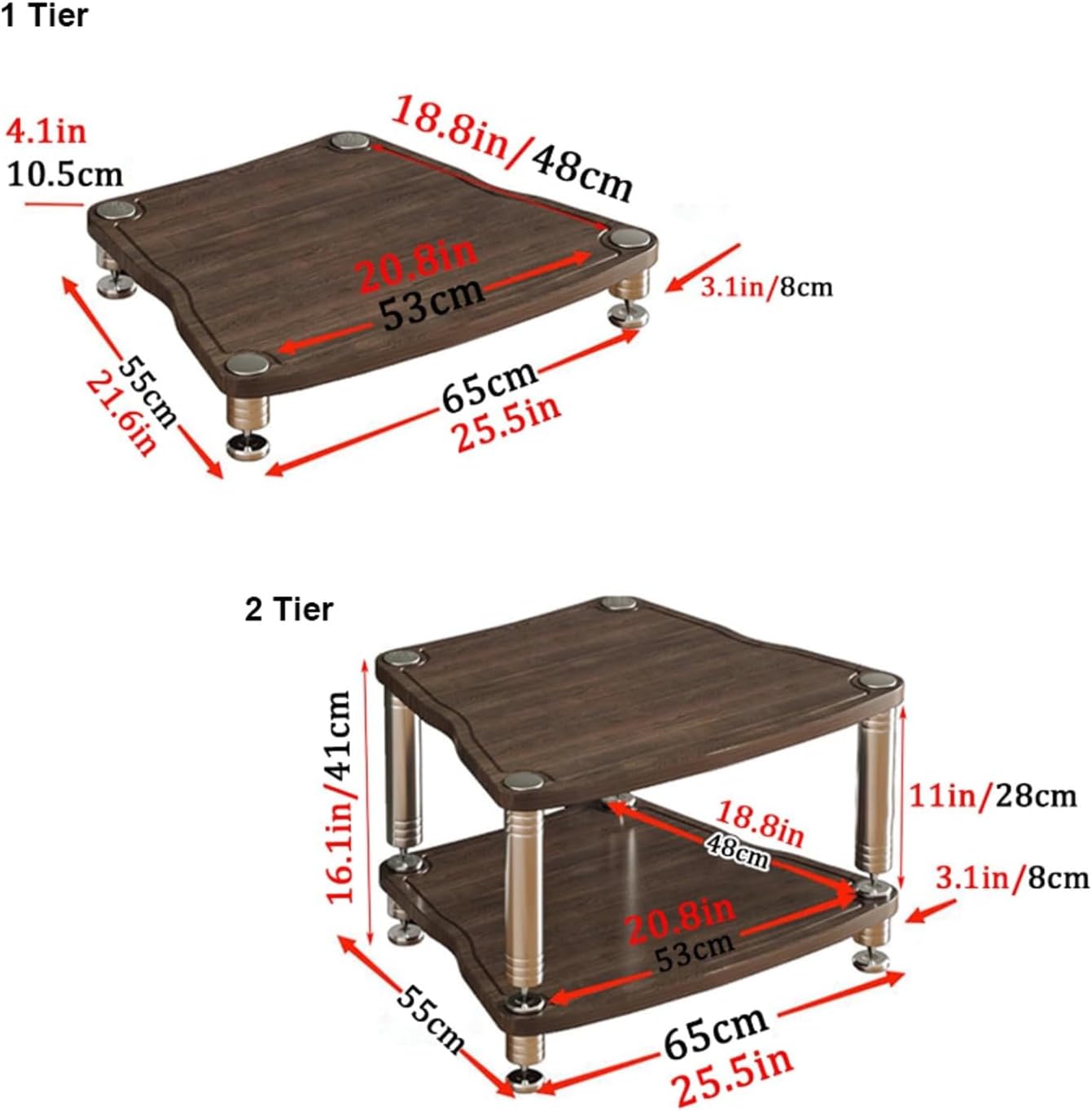 XMFBSY Medios HiFi Rack Audio Video Media Stand Stereo Stand with Shock-Absorbing Feet CD Record Player Entertainment Stereo Component Rack Cabinet for Home Organizer(Black