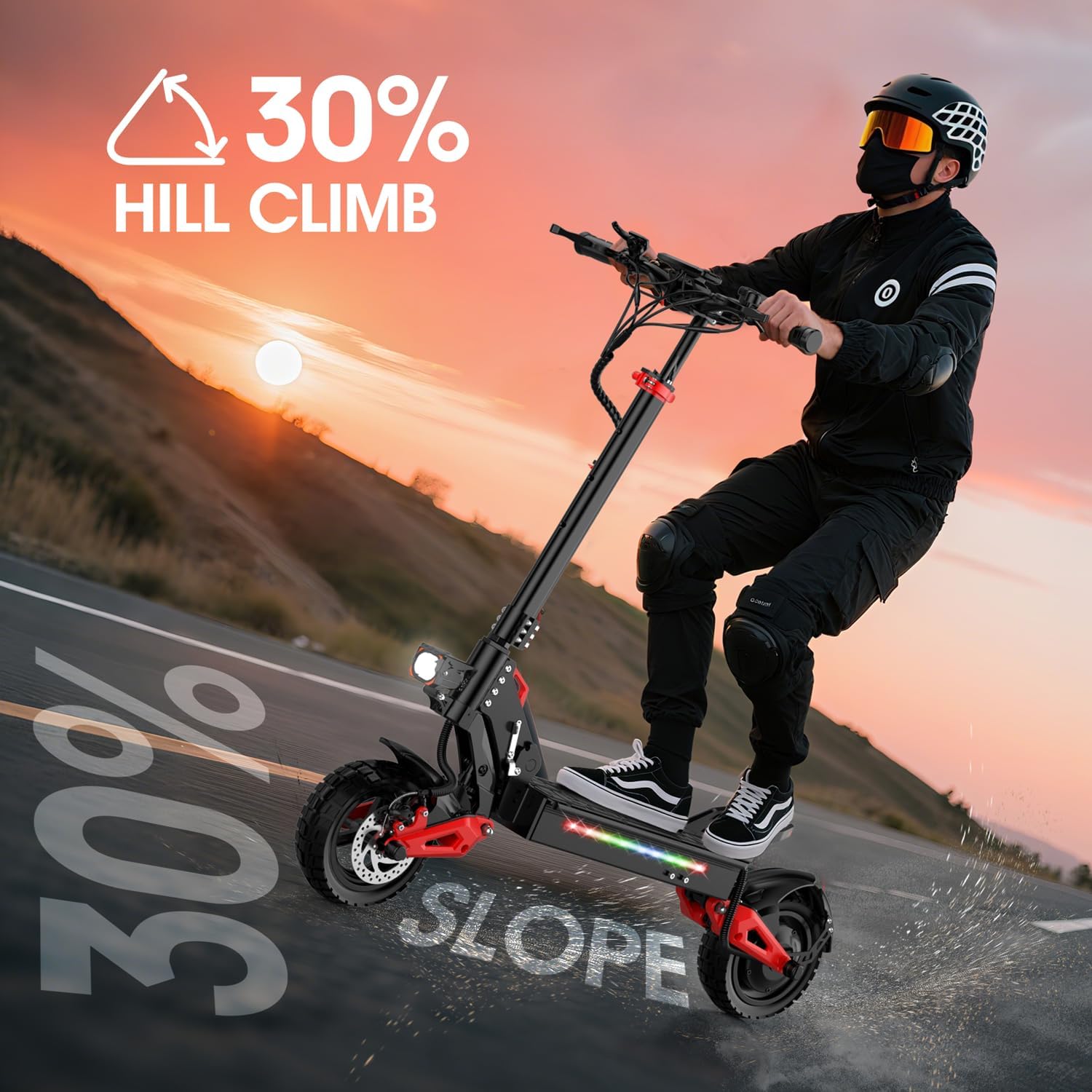 Electric Scooter Adults, 31/34 MPH w/ 40Mile Range, 48V18/21AH, 1200W/1600W Peak Motor, 11