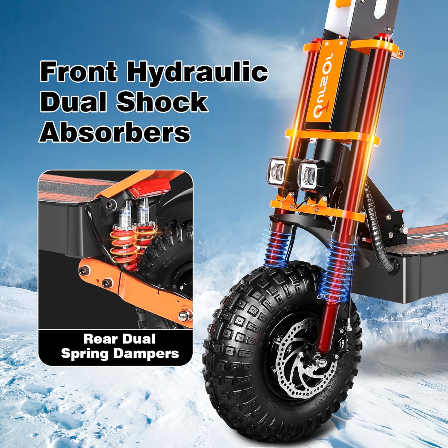 Electric Scooter for Adults, Top Speed 60MPH 60V 38Ah 8000W Power Dual Motor 65 Miles Range, 13