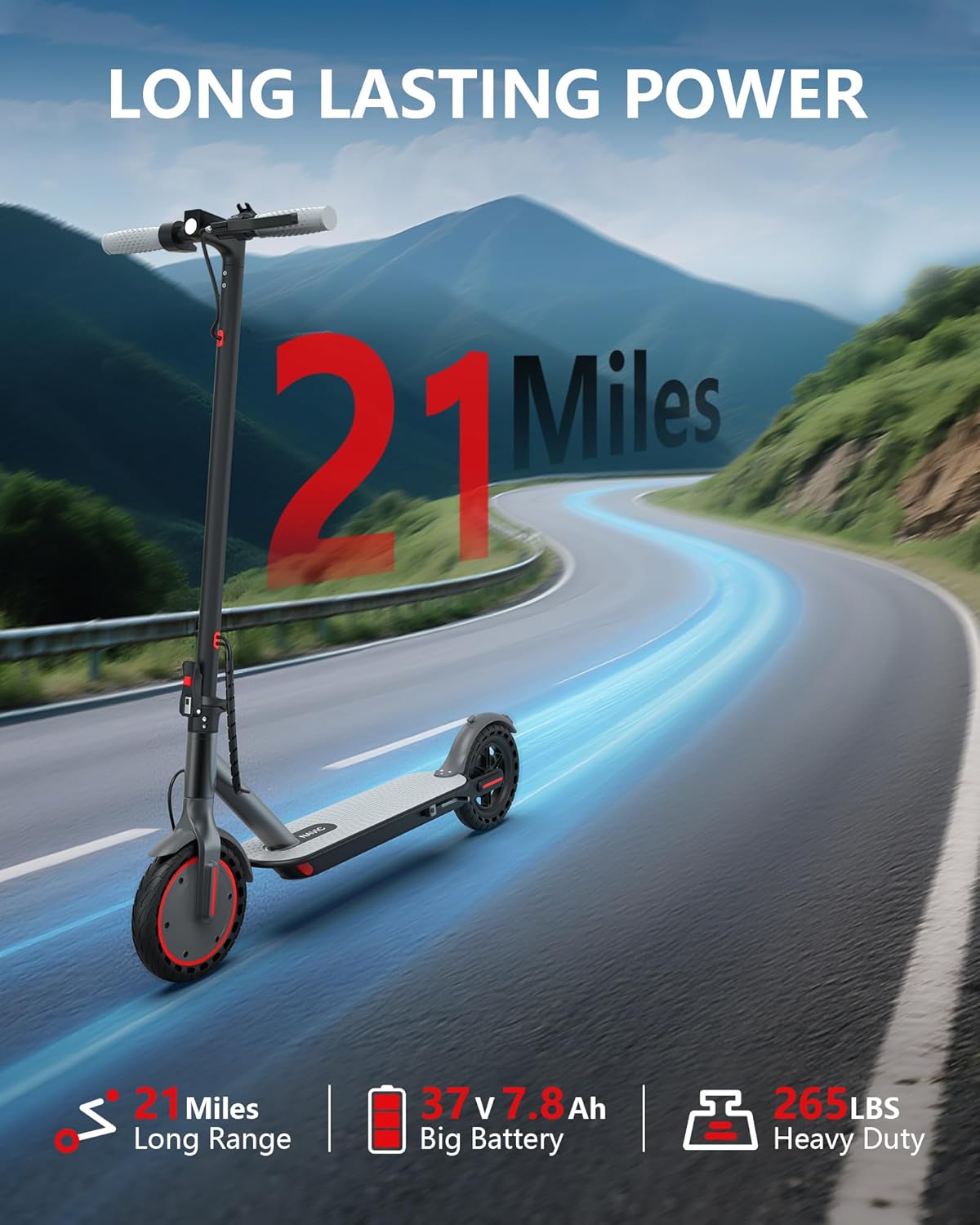 NAVIC Electric Scooter for Adults, 350W Brushless Motor 19 MPH & 21 Miles Range 8.5