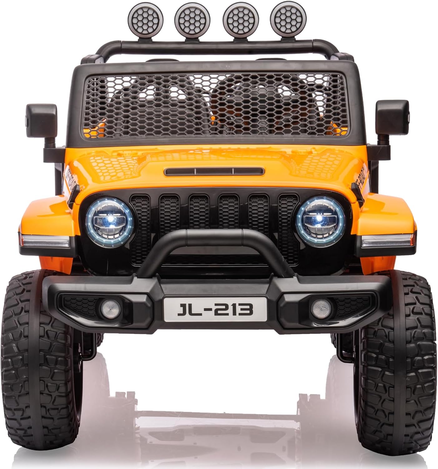 GarveeLife 24V 7AH 2 Seater Kids Ride On Truck Car Electric Vehicles for Toddlers 2WD/4WD Switchable Battery Powered Cars with Remote Control, Trunk, 4-Wheeler Suspension, Led Lights, Music, Orange